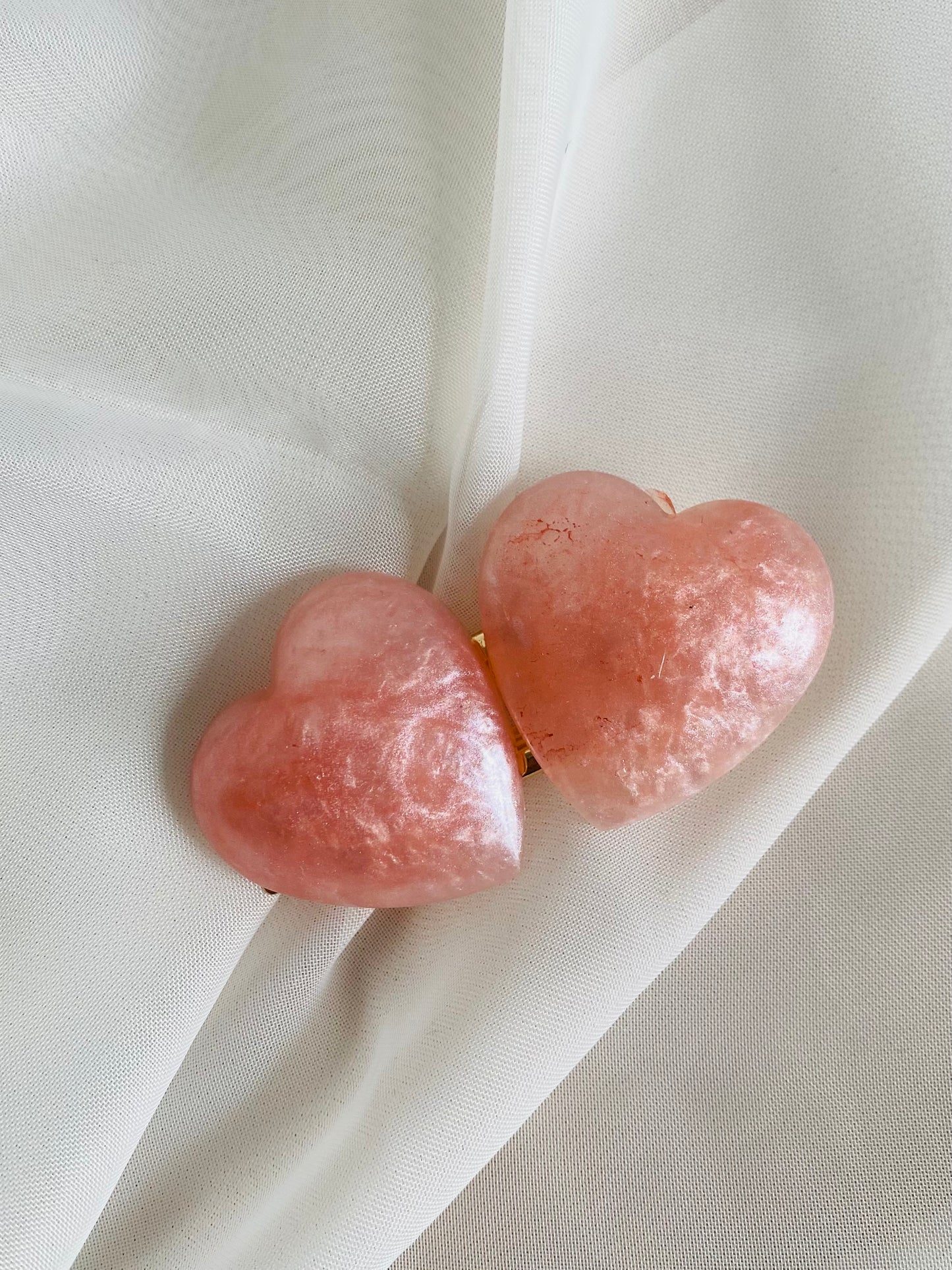 Pink Pearl Heart Clip