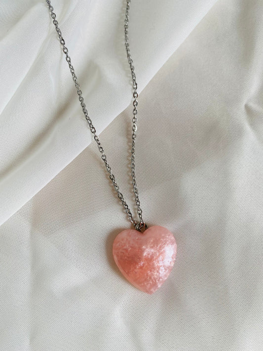 Pink Pearl Heart Chain