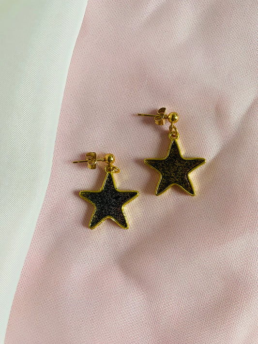 Black Glitter Stars